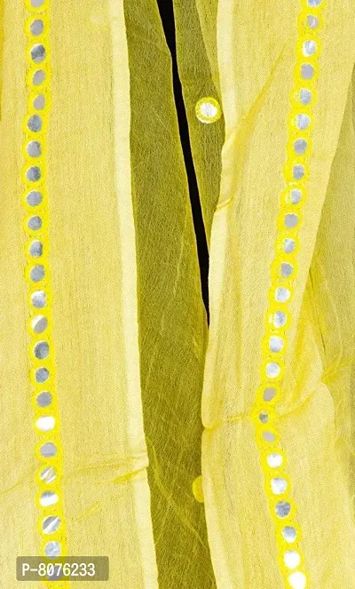 Women's Tissue Mirror Work Dupatta (Yellow, Free Size)-thumb4