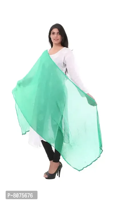 Apratim Women Poly Chiffon Solid Plain Dupattas-thumb2