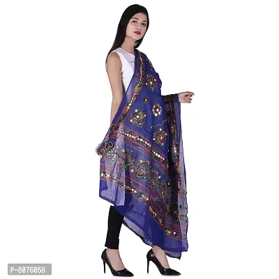 Traditional Design Cotton Long Women's Kutch Work Cotton Dupatta Embroidery Floral Stole Veil Stole Hijab Sarong-thumb2