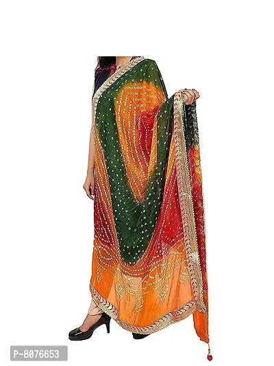 Apratim Art Silk Women Party Wear Bandhani Dupatta Multi Color Size 2.25 Meter-thumb3