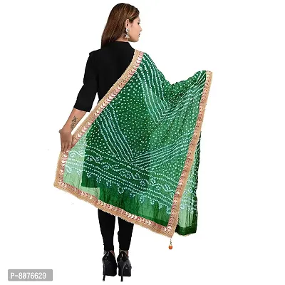 Apratim Art Silk Women's Casual Wear Bandhani Dupatta Green Size 2.25 M-thumb3