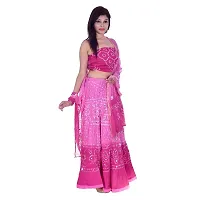 APRATIM Women's Cotton Blend Bandhani Semi stitched Lehenga Choli (Pink, Free Size) bandhani-lehenga-choli-002-thumb3