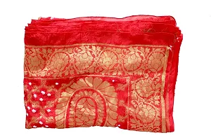 APRATIM Women's Silk Ethnic Tie-dye Bandhani Banarasi Dupatta with Zari Work (Red, Free Size)-thumb2