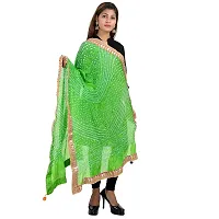 Apratim Art Silk Women's Party Wear Bandhani Dupatta Bright Green Size 2.25 M-thumb1