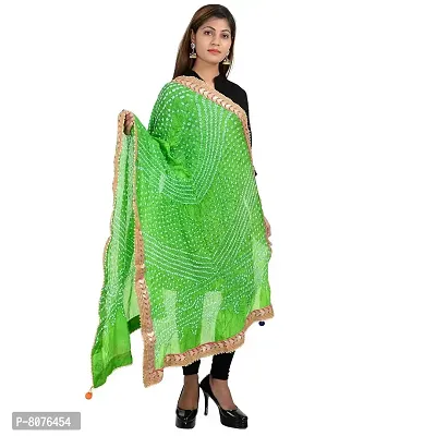 Apratim Art Silk Women's Party Wear Bandhani Dupatta Bright Green Size 2.25 M-thumb2