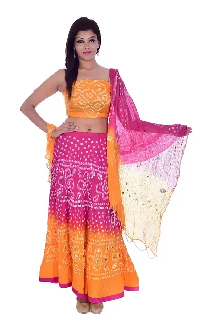 Apratim Women's Unstitched Lehenga (Yellow)