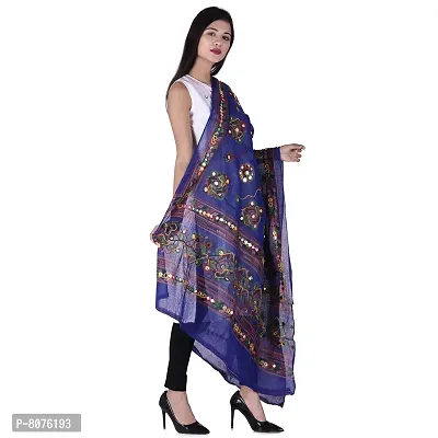 Traditional Design Cotton Long Women's Kutch Embroidery Work Cotton Dupatta Floral Stole Veil Stole Hijab Sarong-thumb4