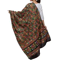 Apratim Cotton Women Casual Wear Kutch Ari Dupatta Color Black-thumb2