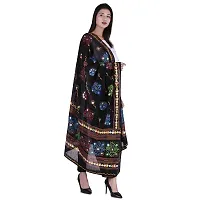 Traditional Design Cotton Long Women's Kutch Embroidery Work Cotton Dupatta Floral Stole Veil Stole Hijab-thumb1