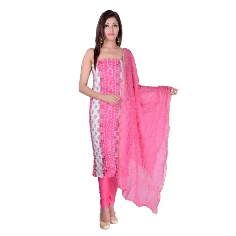 Inidan Handicraft Women's Casual Colour Dress Material Salwar Suit 3 PC