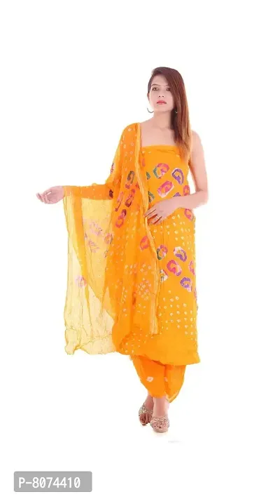 APRATIM Women's Cotton Dress Material (KRG14_Free Size_Yellow)