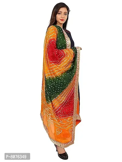 Apratim Art Silk Women's/Girls Wedding/Festival Bandhani Dupatta Multi-Color
