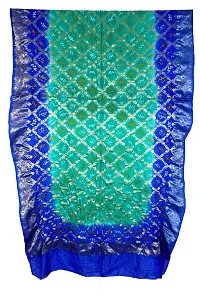 Women's Weaving Bandhani Banarasi Silk Dupatta (Navy)-thumb1