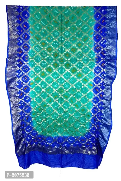 Women's Weaving Bandhani Banarasi Silk Dupatta (Navy)-thumb2