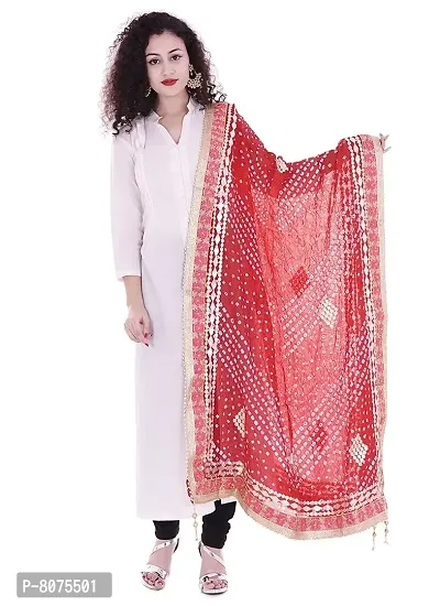 Bandhej Art silk gotta patti work dupatta-thumb0