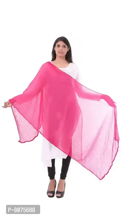 Apratim Women Poly Chiffon Solid Plain Dupattas