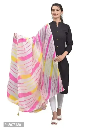 Apratim Kota Doria Women's/Girls Stylish Tradition Leheriya Print Dupatta-09