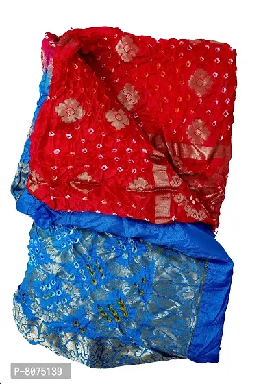 Women's weaving Bandhani Banarasi Silk Dupatta With Zari work-thumb4