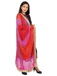 Apratim Art Silk Women's/Girls Wedding/Festival Bandhani Dupatta Pink Color-thumb2