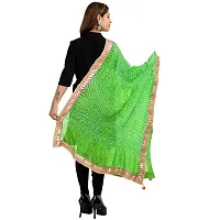 Apratim Art Silk Women's Party Wear Bandhani Dupatta Bright Green Size 2.25 M-thumb2