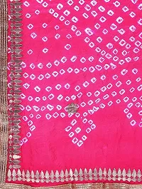 Art Silk Bandhnai Gotta Work Dupattas Neck Scarf Fashionable Stole - For Girls Women's Free size- 2.25 meters-thumb1