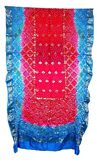 Women's weaving Bandhani Banarasi Silk Dupatta With Zari work-thumb1