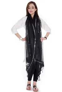 Apratim Women Tissue Material Mirror Work Plain Dupattas 2.3 Mtr.-thumb2