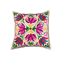 Apratim Cotton Set of 5 Pcs Embroidery Square Cushion Cover / Pillow Cover 16x16 inch-01-thumb3