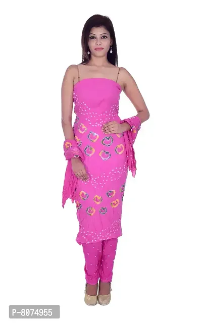 Apratim Women&rsquo;s Cotton Unstitched Dress Material (Pink)