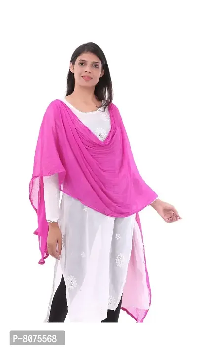 Apratim Women Poly Chiffon Solid Plain Dupattas-thumb2