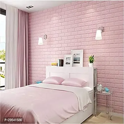 Decorative 3D Pink Bricks Wallpaper