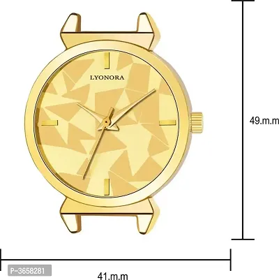 Golden Analog Watch With Metal Strap For Women's-thumb4