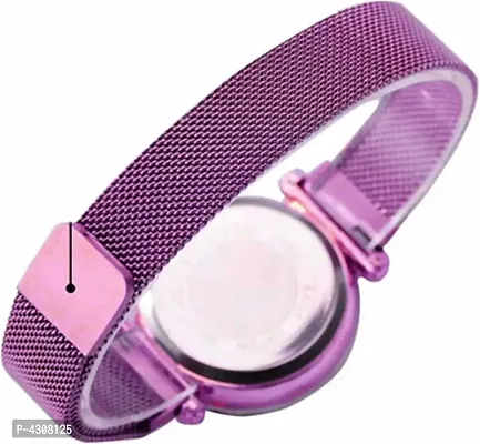 Stylish and Trendy Purple Maganet Strap Analog Watch for Women's-thumb2