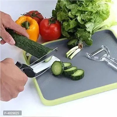 Clever Cutter 2 In 1 Food Chopper Vegetable & Fruit Cutter/Kitchen Scissors/Knife/Chopping/Cutting Board-thumb0
