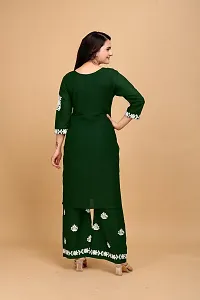 Stylish Green Rayon Embroidered Kurta Bottom Set For Women-thumb1