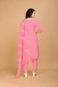 Stylish Pink Cotton Embroidered Kurta Bottom and Dupatta Set For Women-thumb1