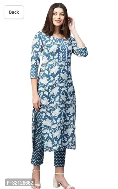 Stylish Multicoloured Cotton Printed Kurta Bottom Set For Women-thumb0