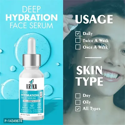 Krika present Deep Hydration Face Serum with 1.5% Hyaluronic acid , Skin Regeneration , Anti-Aging serum , Skin Wrinkles  Fine Lines Corrector serum for Men  Women (Pack of 1*40 ML)-thumb4