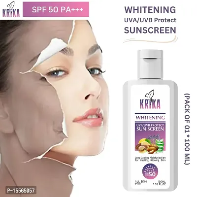 KRIKA Advance sun protection cream with SPF 50 PA+++ , Whitening cream for  Women  Men (Pack of 1*100 ML)