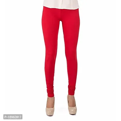 Fabulous Red Nylon Solid Leggings For Women-thumb0