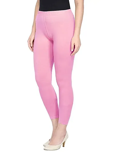 V2 FASHION Women's Cotton Solid Stretchable Leggings : Free Size 30 to 38