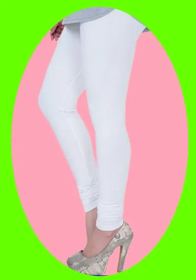 ZAKOD White Cotton Lycra Premium Leggings for Women (Pack of 1)