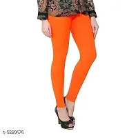Fabulous Orange Nylon Solid Leggings For Women-thumb1