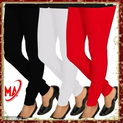Leggings for Women  pack of 3  Colors  Black / White  Red