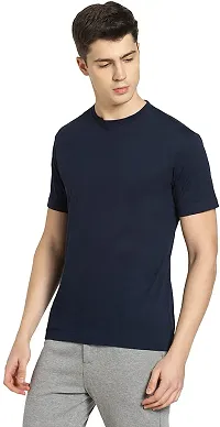 CHUNCHAN Solid Men Round Neck Grey Blue TShirt  Pack Of 2-thumb3