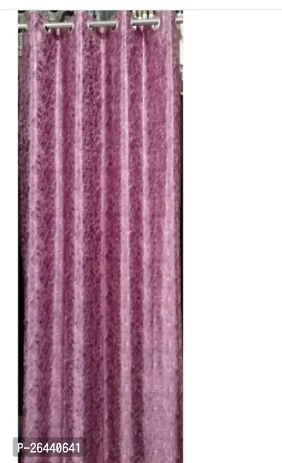 Stylish Pink Polyester Eyelet Fitting Door Curtains