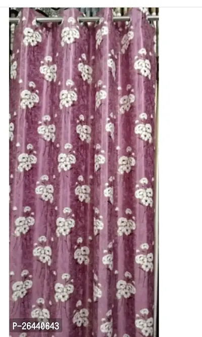 Stylish Pink Polyester Eyelet Fitting Door Curtains-thumb0