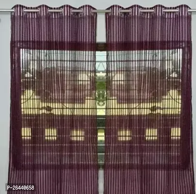 Stylish Purple Polyester Eyelet Fitting Door Curtains-thumb0