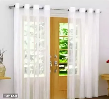 Stylish White Polyester Eyelet Fitting Door Curtains-thumb0