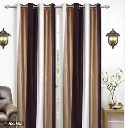 Stylish Multicoloured Polyester Eyelet Fitting Door Curtains-thumb0